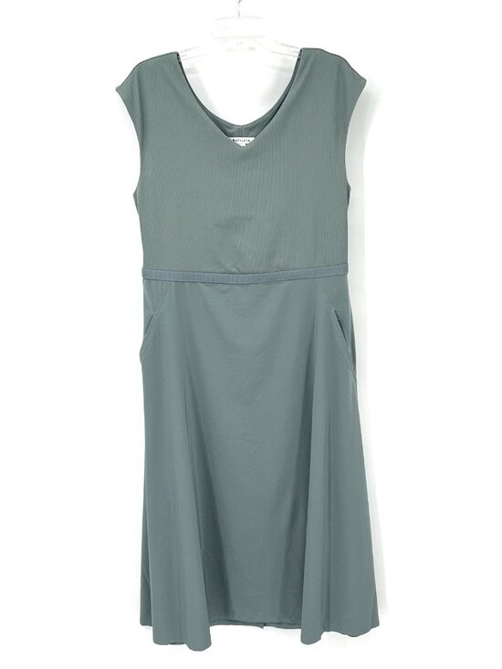 ATHLETA RYDER DRESS midi minimalistic gray XL sleeveless athleisure pockets - Picture 4 of 13